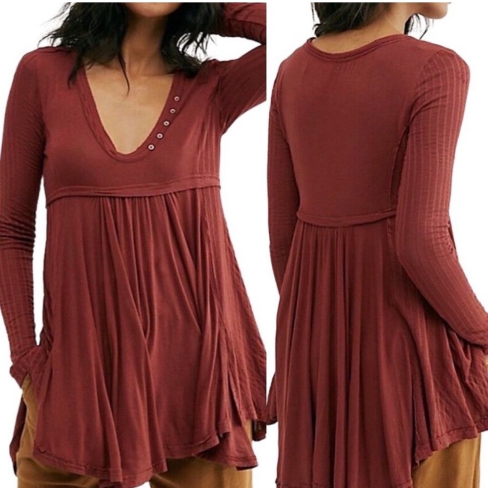 Free People | Birdie Henley Boho Tunic Top
